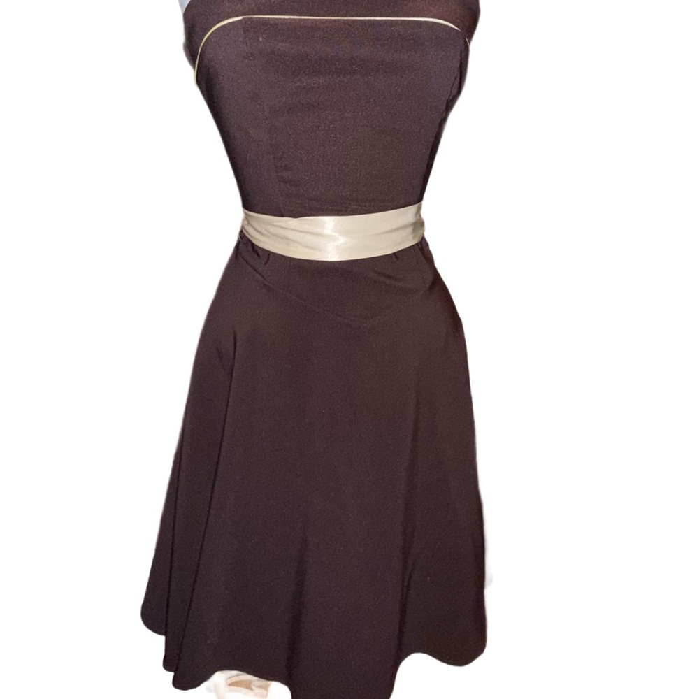 Elegant Black and Cream Dress